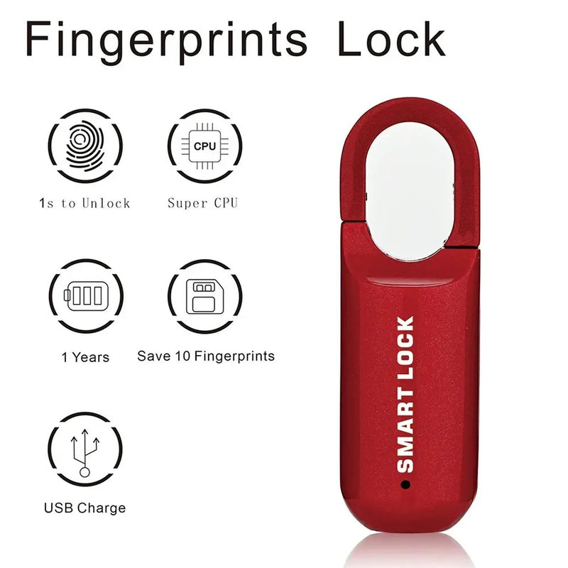 Mini Cadeado Com Biometria Digital USB Keyless